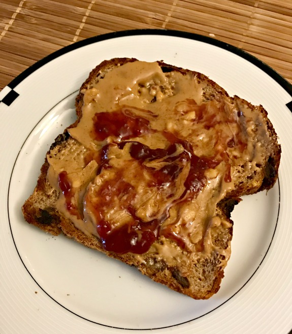 peanut butter and jelly on ezekiel bread