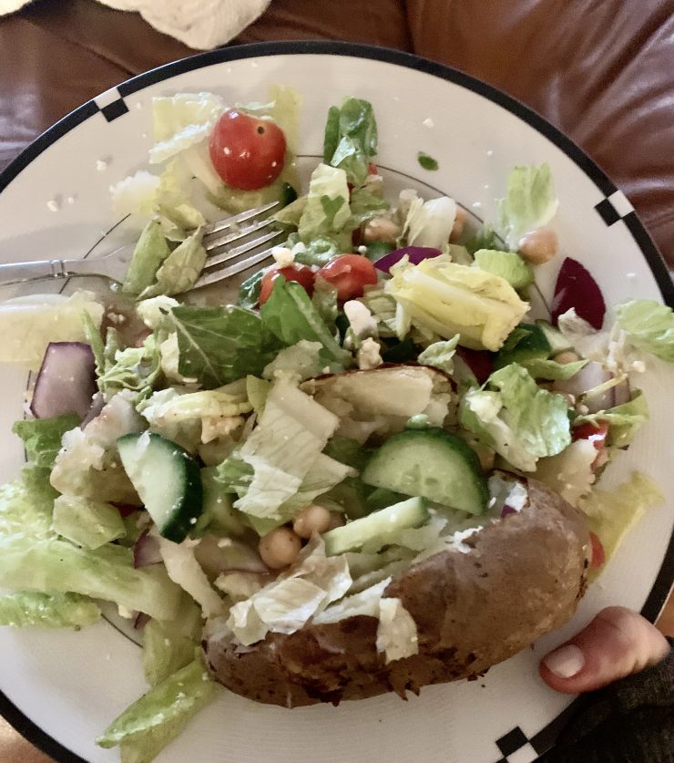 salad and potato 