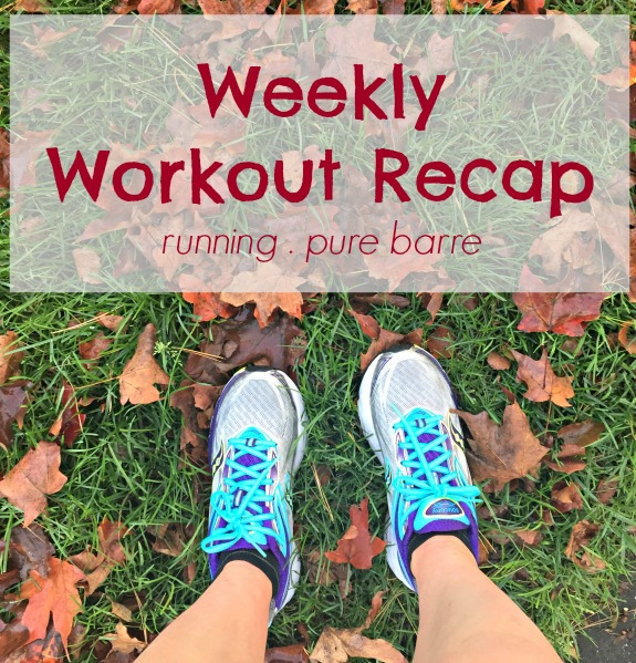 a look at my week in workouts including running and pure barre